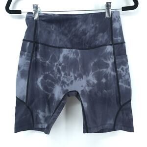 Baleaf Modern City Medium Athletic High Rise Dark Tie-Dye Biker Cycling Shorts